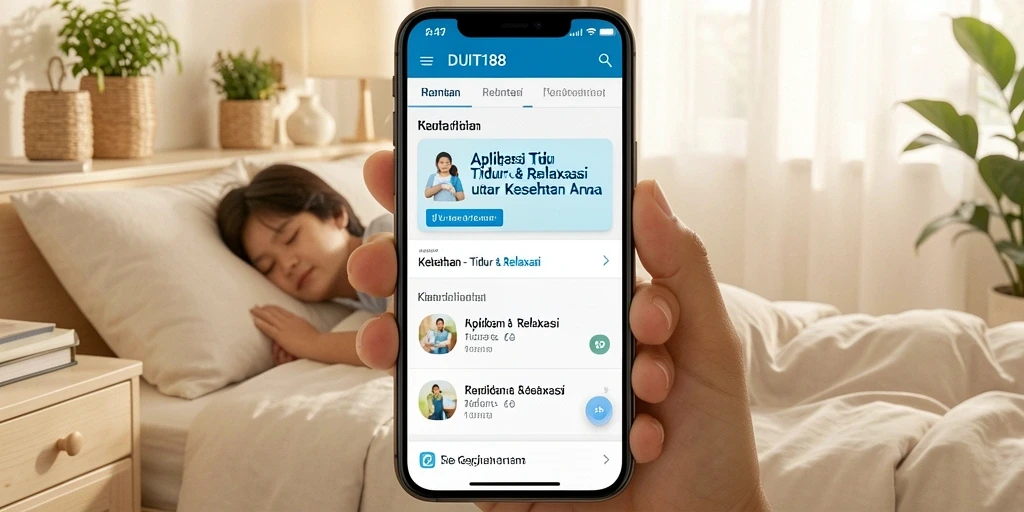 Antarmuka ramah pengguna dari aplikasi Tidur & Relaksasi.