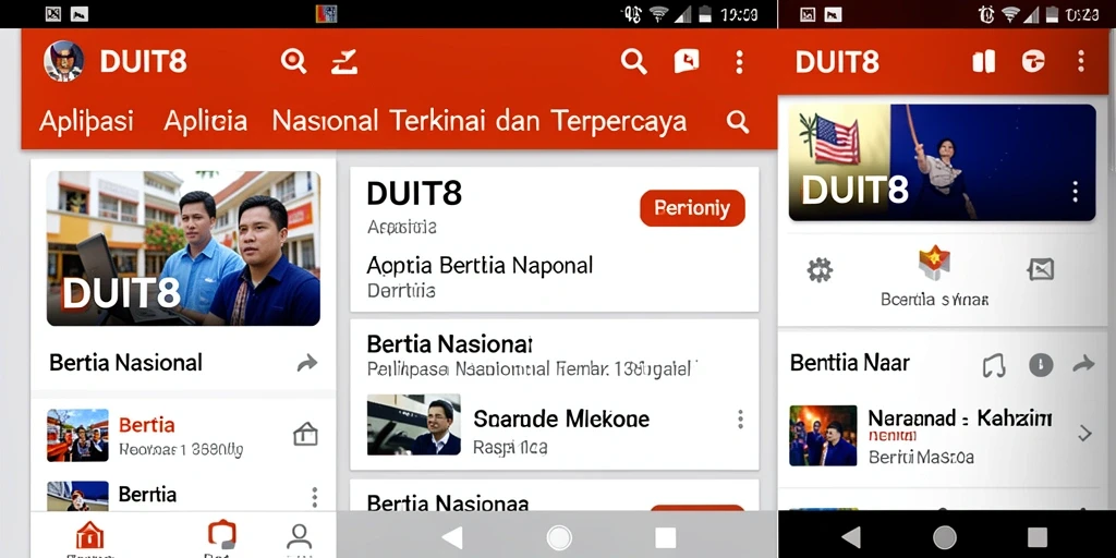 Tampilan antarmuka DUIT8 menampilkan berita nasional terkini.