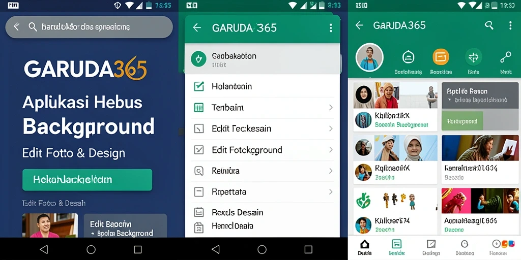Tampilan antarmuka GARUDA365 untuk menghapus latar belakang foto.