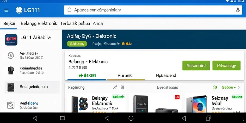 Antarmuka LG111 yang menampilkan berbagai produk elektronik dengan jelas.