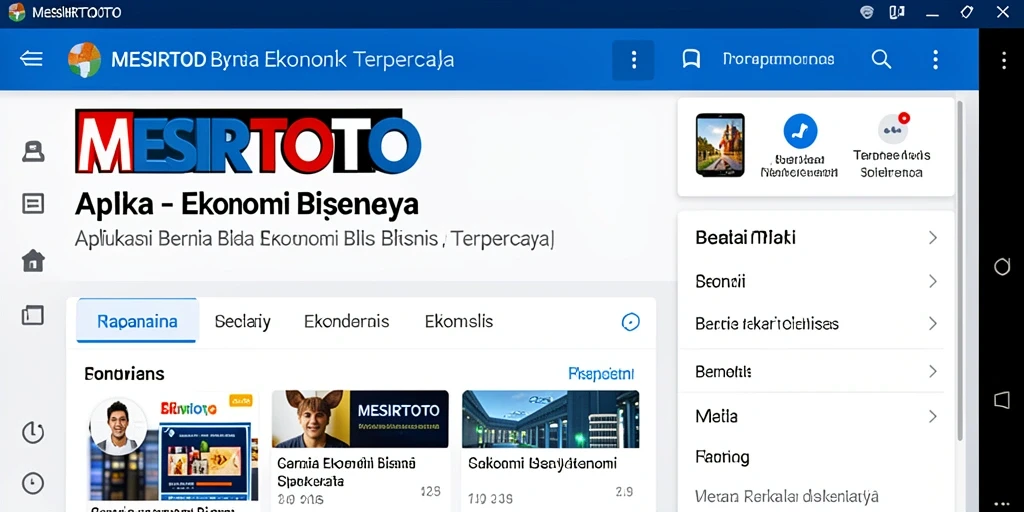 Tampilan antarmuka MESIRTOTO menampilkan berita ekonomi terbaru.