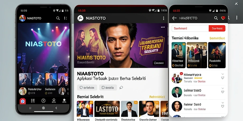 Antarmuka NIASTOTO menampilkan berita selebriti terkini dan menarik.