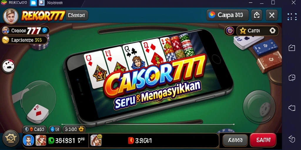 Tampilan antarmuka REKOR777 yang menarik saat bermain Capsa.