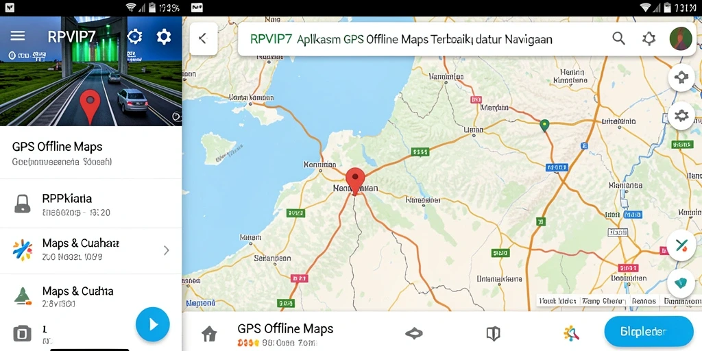 Tampilan antarmuka RPVIP7 untuk navigasi GPS Offline.