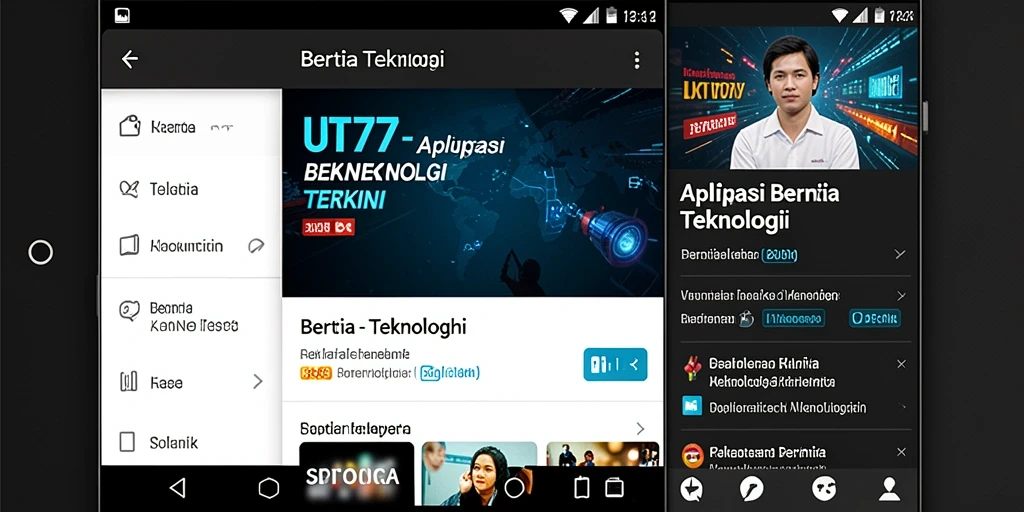 Tampilan antarmuka UT77 dengan fitur-fitur modern yang menarik.